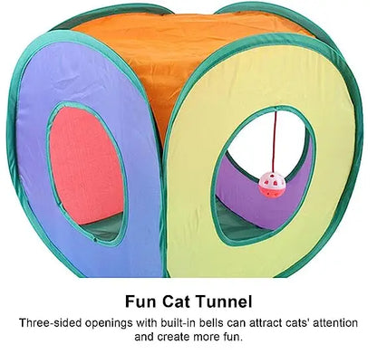 Foldable Cat Tunnel Tent Interactive Indoor Pet Toy