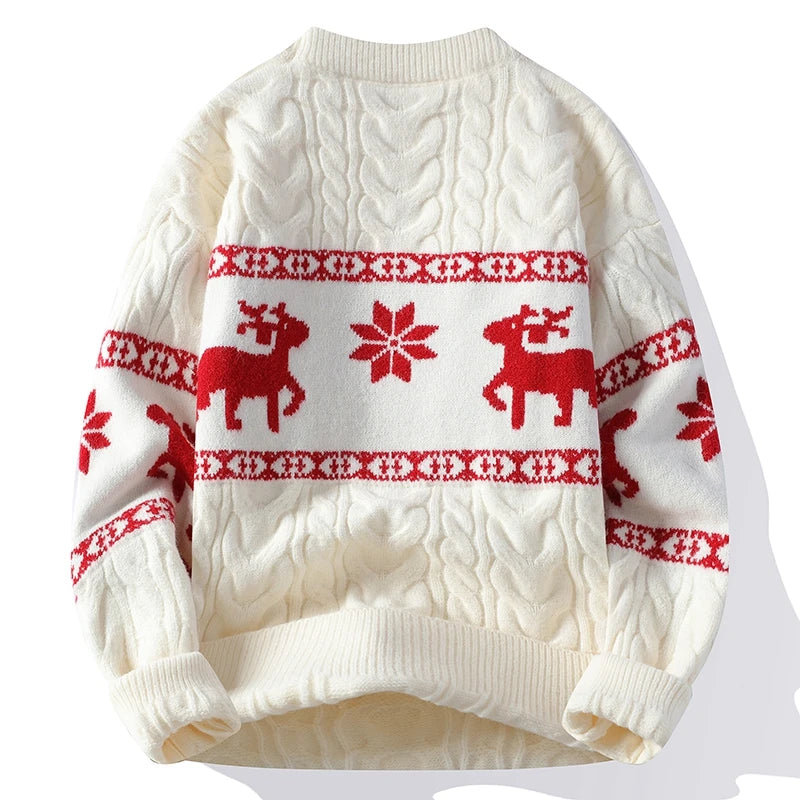 2024 High-End Cashmere Sweater Men Christmas Deer Jumper