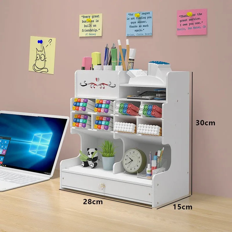 Multi-Functional Cute Pen Holder 10-Slot Desk Organizer