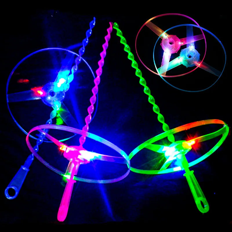 LED Luminous Bamboo Dragonfly Flying Toy Night Party Favor