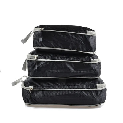 Set/3 Compressible Travel Storage Bag Waterproof Cubes