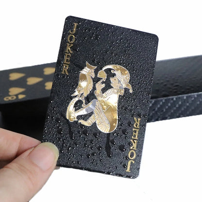 Black Gold Waterproof Playing Cards Poker Game Set