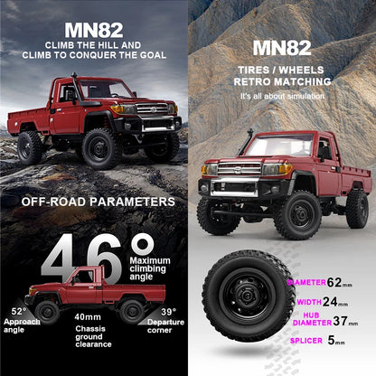 ZWN MN82 1:12 Retro RC Truck 4WD LED Pickup Model