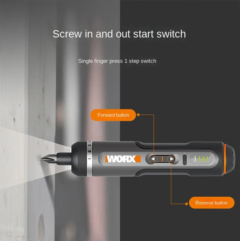 WORX WX242 Mini Cordless Electric Screwdriver Set Rechargeable