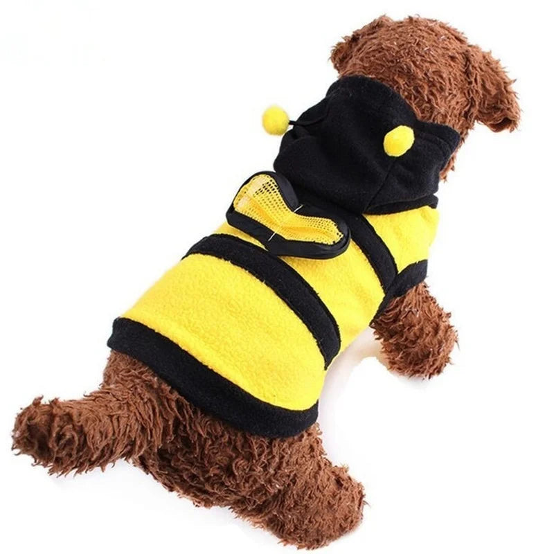 Bee Pet Coat Fleece Dog Cat Hoodie Halloween Costume