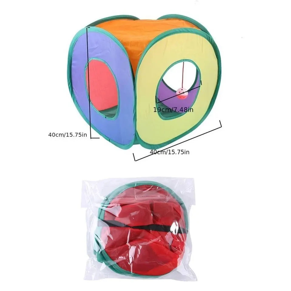 Foldable Cat Tunnel Tent Interactive Indoor Pet Toy