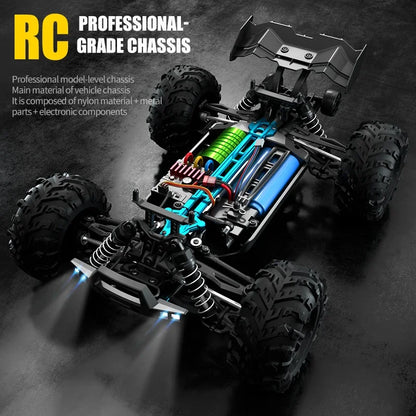 1:16 70KM/H 4WD RC Car LED Remote Control High Speed Monster Truck