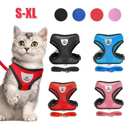 Adjustable Mesh Pet Harness & Leash Reflective Breathable