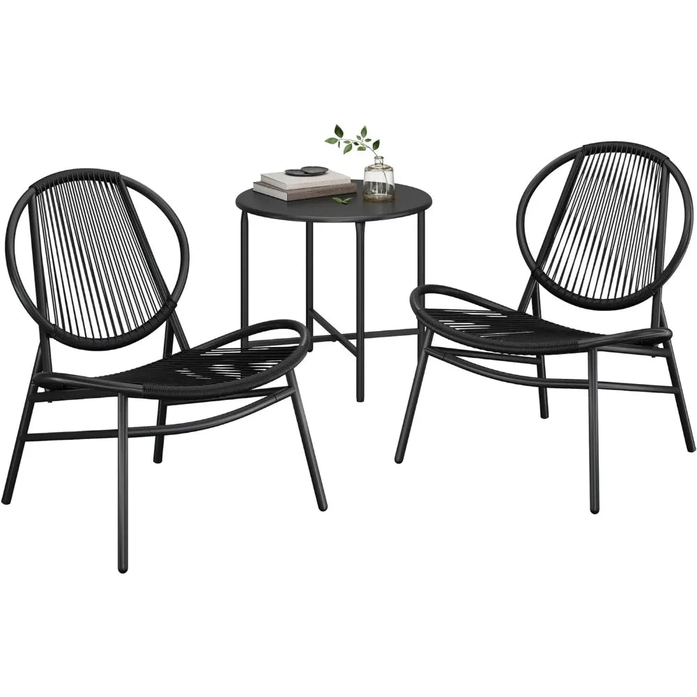 Patio Bistro Set 3-Piece Acapulco Chairs Outdoor Seating