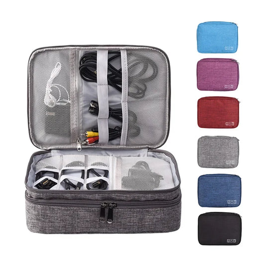 Three-Layer Sorting Storage Bag Power Bank Cable Organizer Box