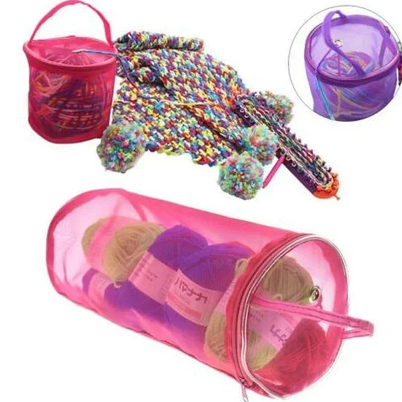 Portable Yarn Storage Bag Hollow Mesh Crochet Organizer