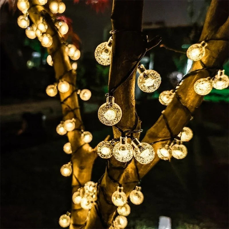 Solar Crystal Globe String Lights