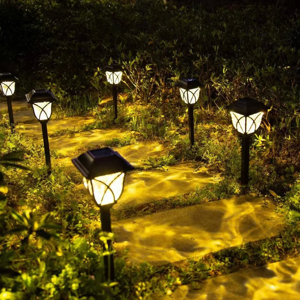 2pcs LED Solar Lawn Lights Outdoor Waterproof Pathway