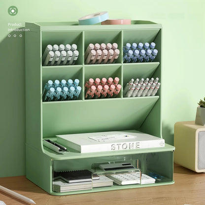 Green Pen Holder Drawer Pencil Organizer Home Office School