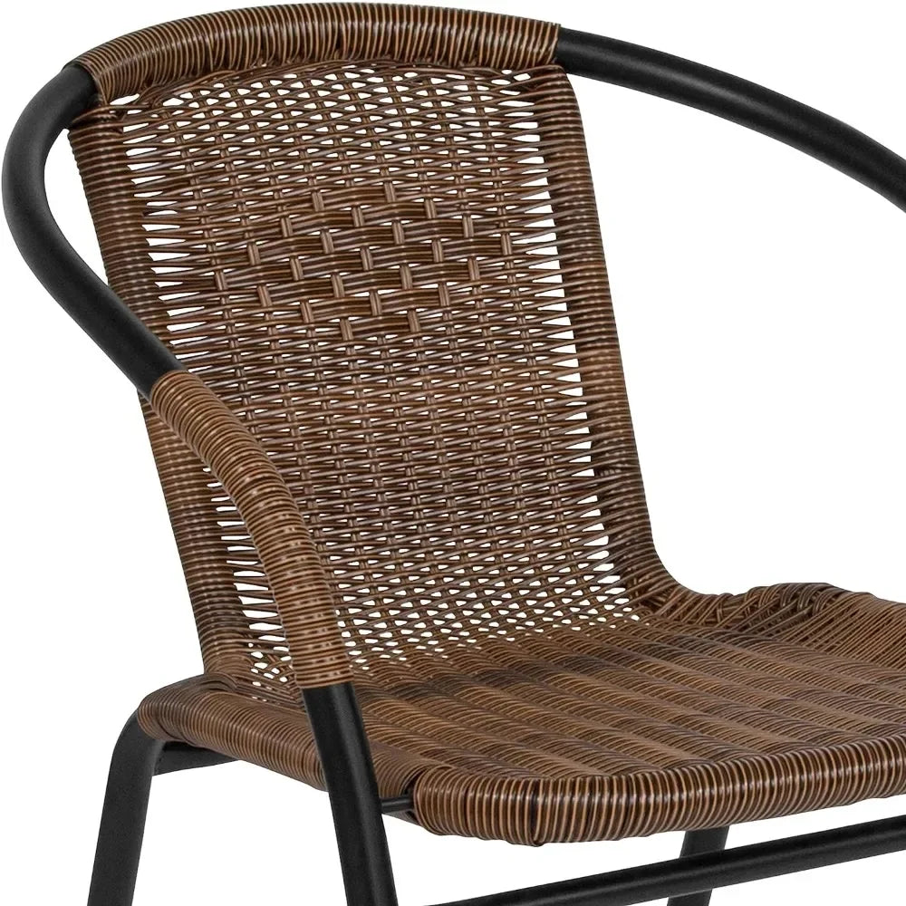 Lila 2-Pack Rattan Restaurant Stack Chairs Indoor-Outdoor