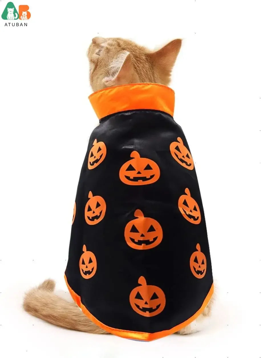 Halloween Cat Vampire Cloak Adjustable Pet Cape Outfit