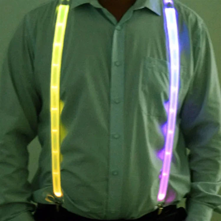 LED Suspenders w/ Bow Tie Glow Party Accessories