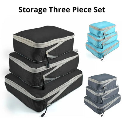 3Pcs Portable Compressible Travel Packing Cubes