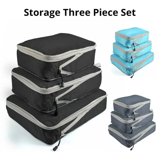 3Pcs Portable Compressible Travel Packing Cubes