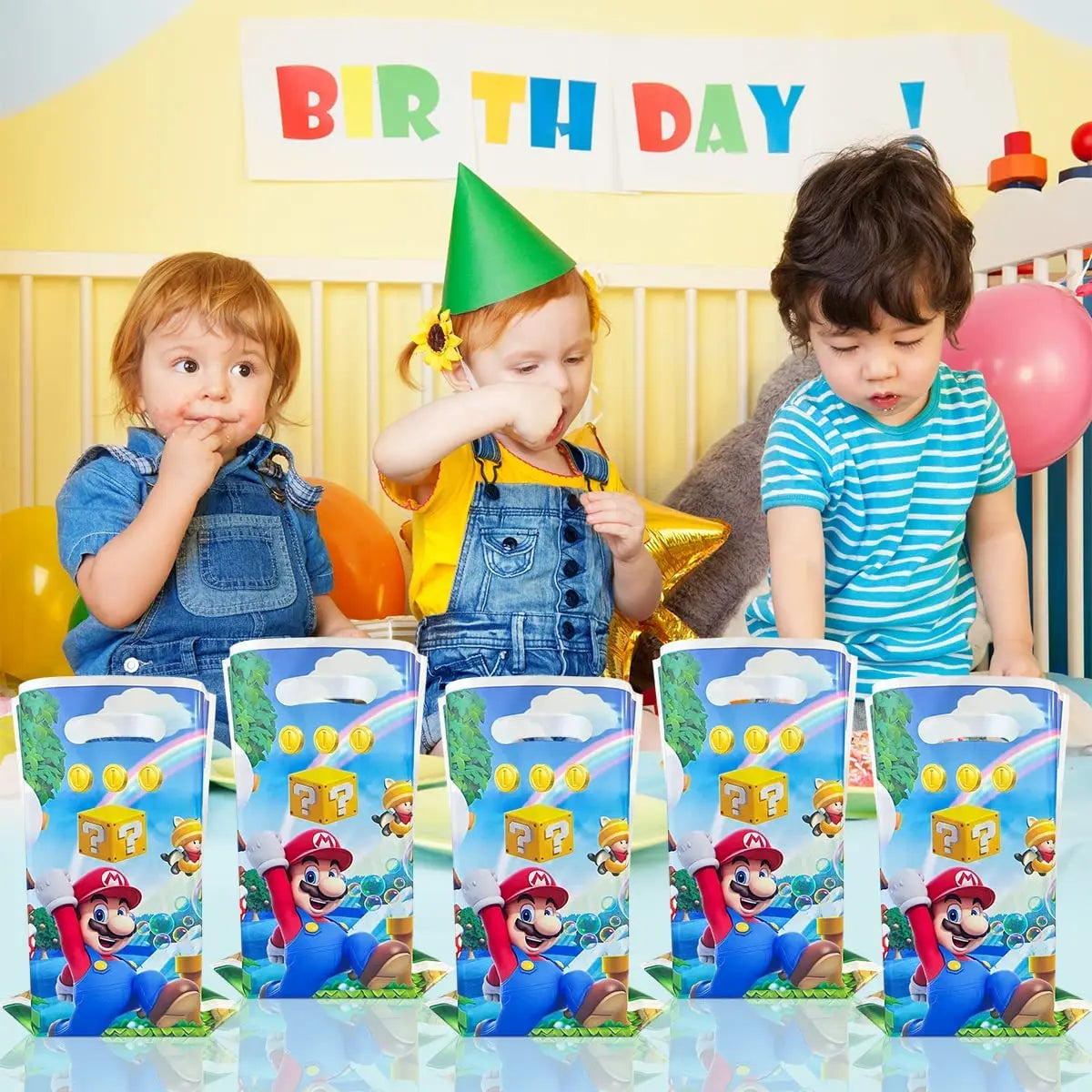 Super Mario Birthday Decor Disposable Tableware Balloons