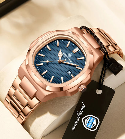 Men’s Water Diamond Luxury Night Glow Double Calendar Quartz Watch