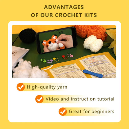 KRABALL Crochet Animal Kit Beginners Video Tutorial Set