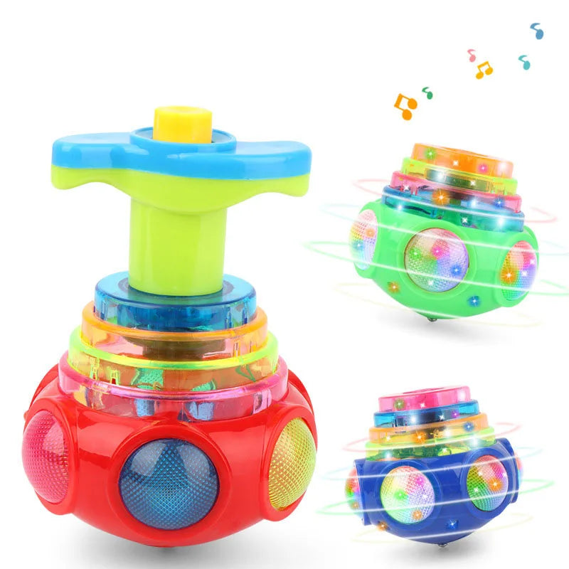 UFO Flashing Spinning Top LED Gyro Kids Party Toy Favor