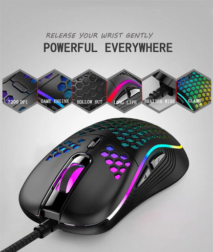 USB Wired Gaming Mouse – 7200DPI Adjustable