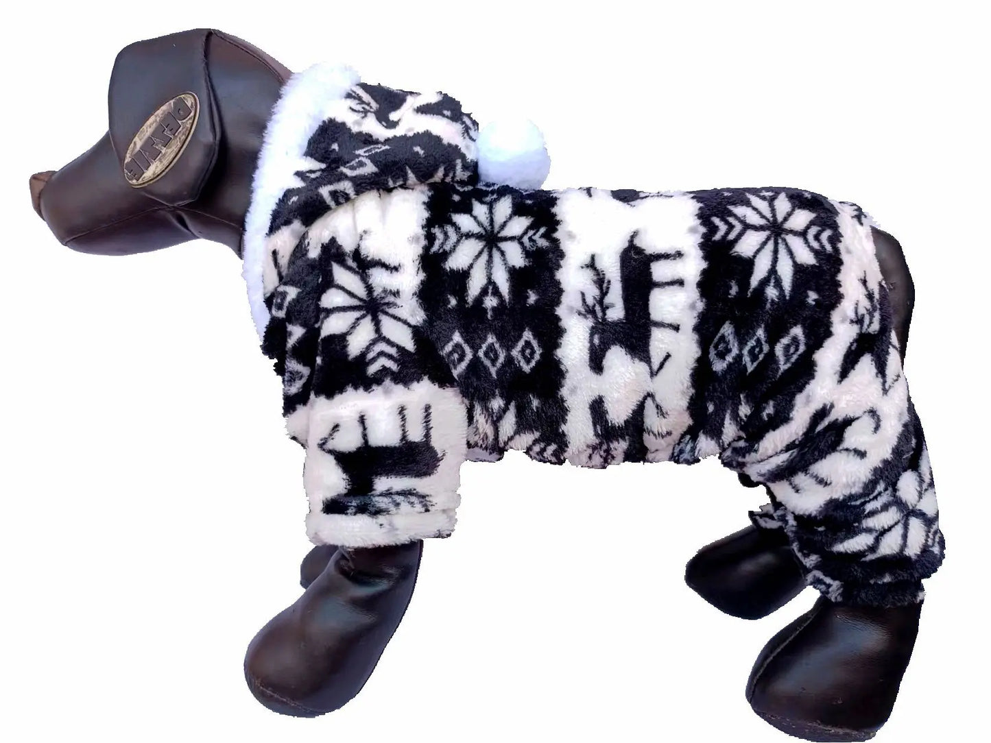 Winter Plush Pet Pajamas Dog Cat Christmas Jumpsuit