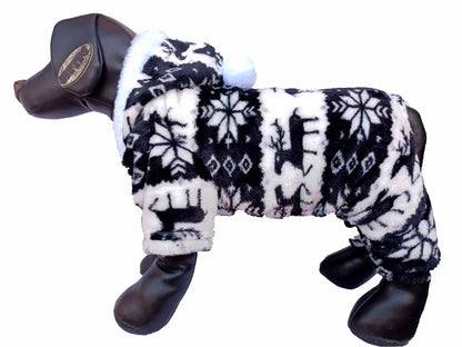 Winter Plush Pet Pajamas Dog Cat Christmas Jumpsuit