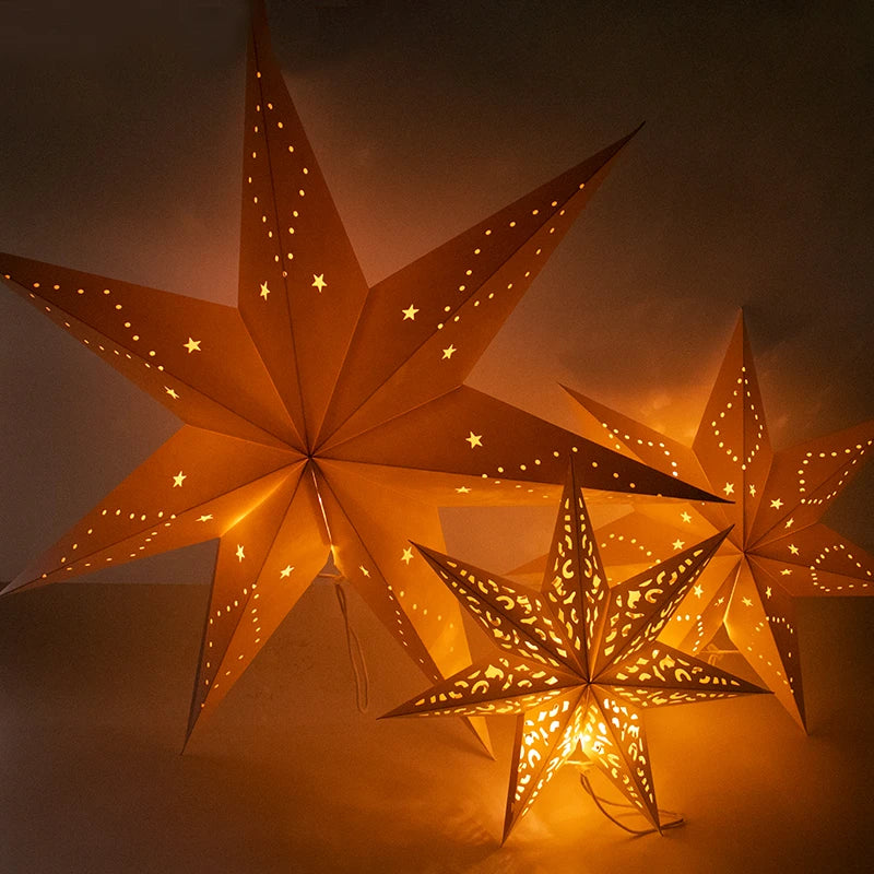 Hollow Out Star Hanging Pendant Eid Ramadan Decor Lantern