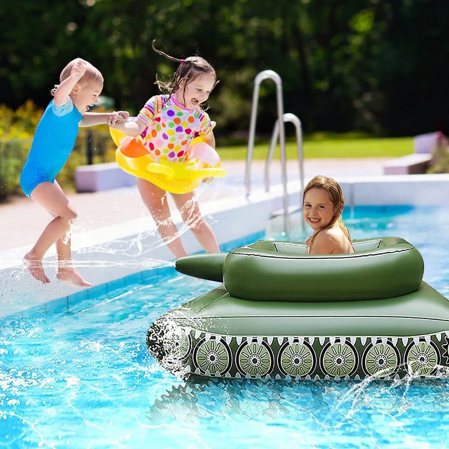 Giant Tank With Watergun Inflatable Pool Float Toy