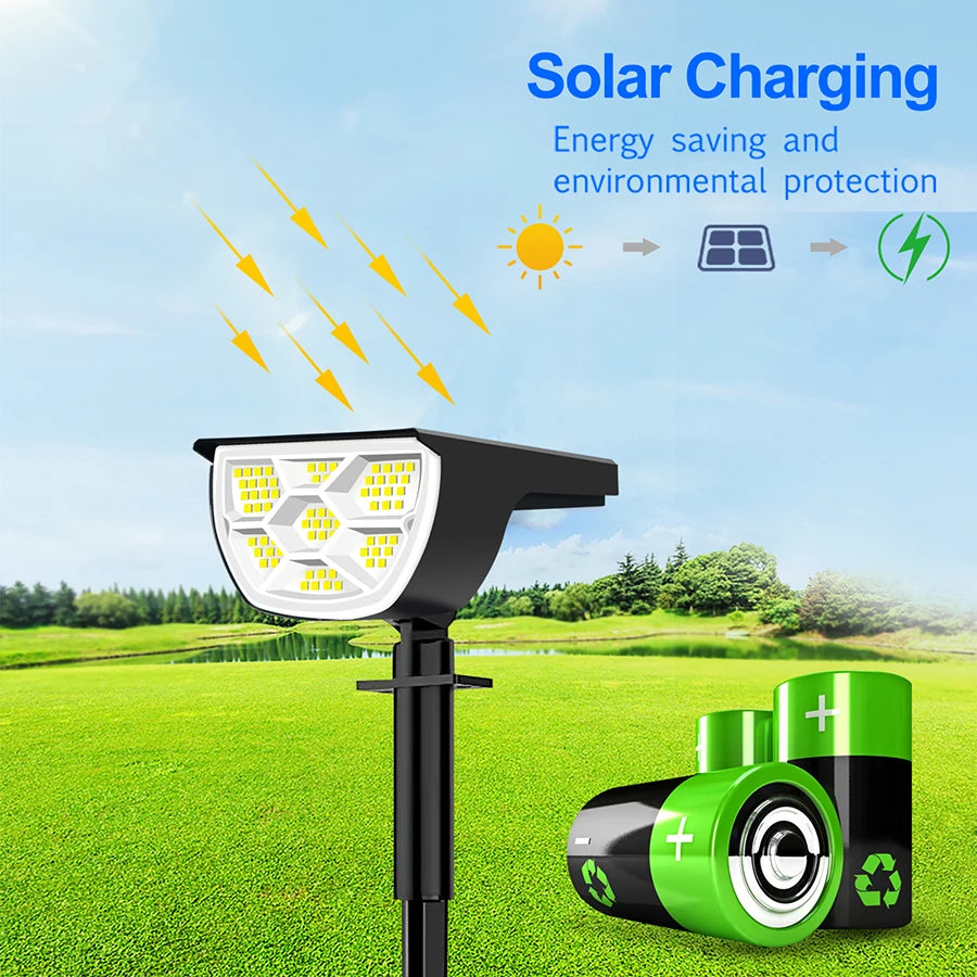 72/68 LED Solar Landscape Lights Outdoor Waterproof Spotlight