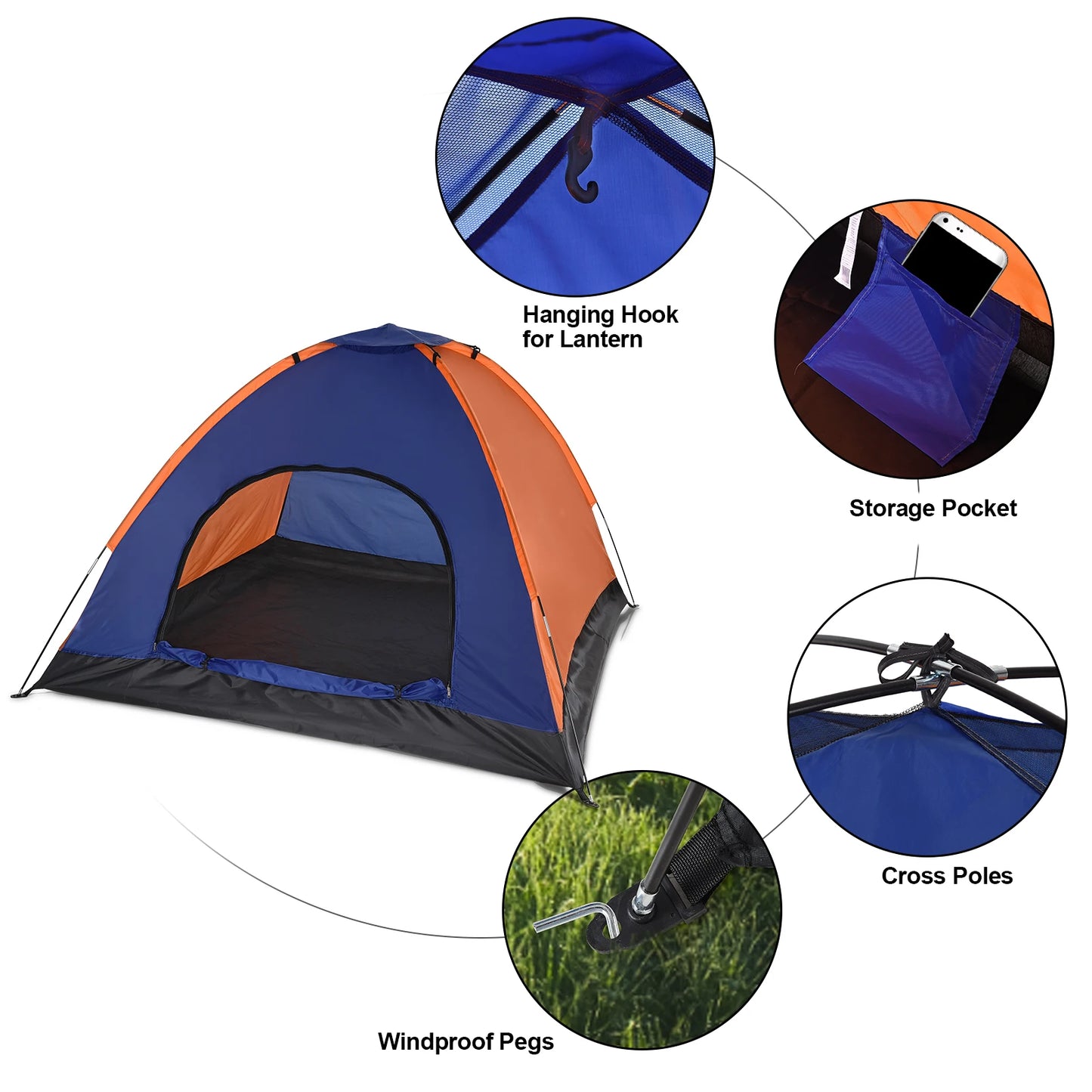 TOMSHOO 3-4 Persons Lightweight Backpacking Tent Rain Fly