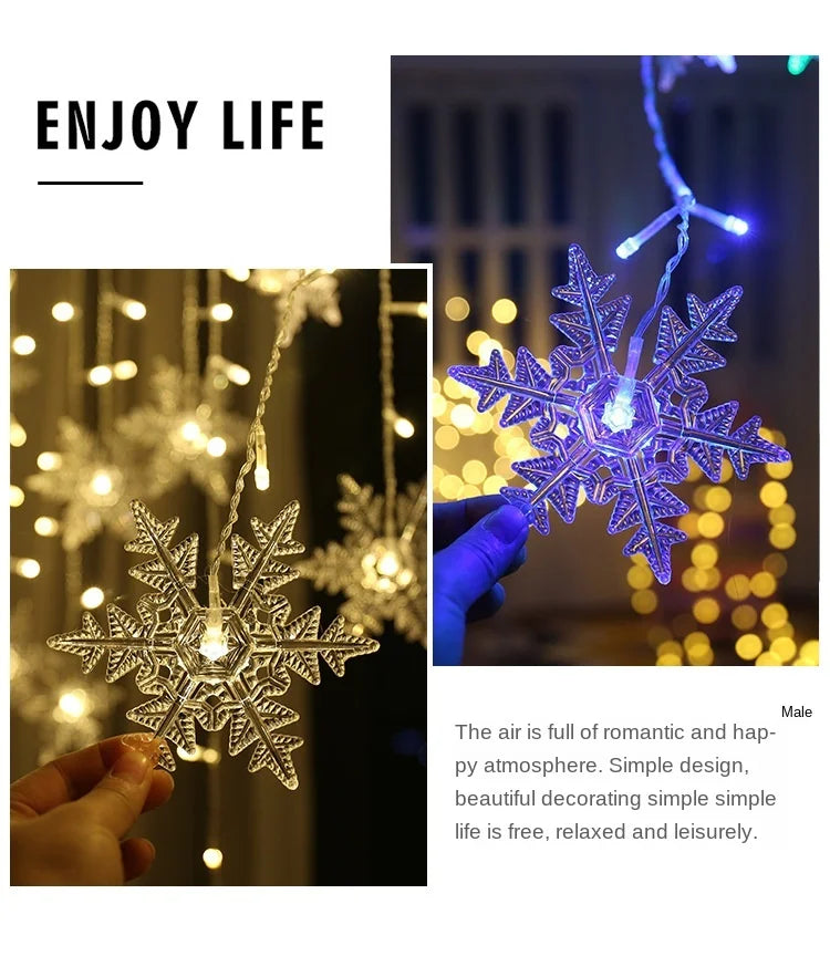 Snowflake Christmas LED String Lights (3.2m)