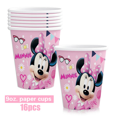 Disney Minnie Mouse Birthday Party Decor Cups Plates