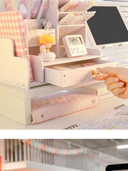 Multi-Functional Cute Pen Holder 10-Slot Desk Organizer