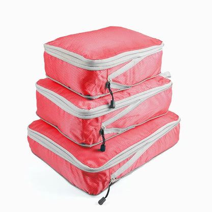 Set/3 Compressible Travel Storage Bag Waterproof Cubes