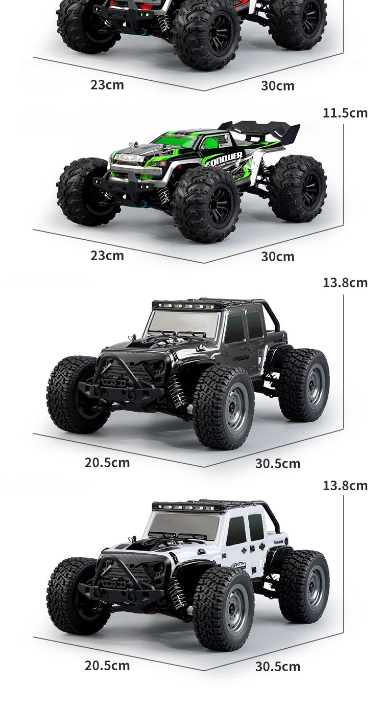 1:16 70KM/H 4WD RC Car LED Remote Control High Speed Monster Truck