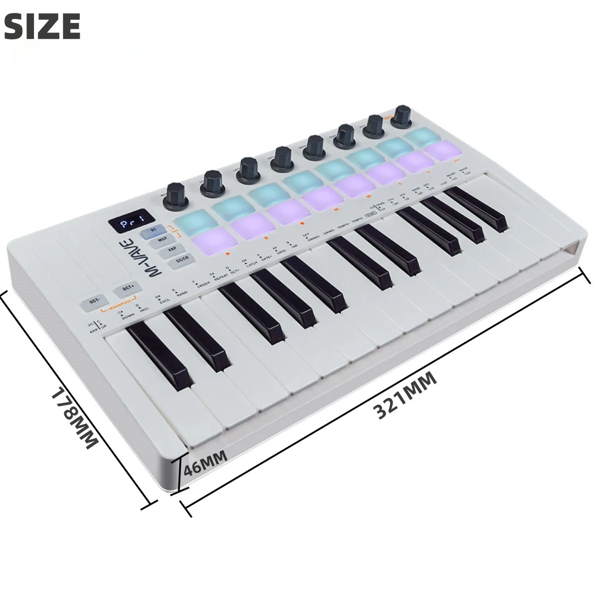 M-VAVE SMK-25 II MIDI Controller 25 Keys RGB Pads