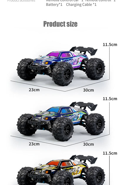 1:16 70KM/H 4WD RC Car LED Remote Control High Speed Monster Truck