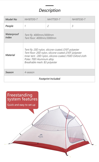 Naturehike Cloud Up Series Ultralight Camping Tent