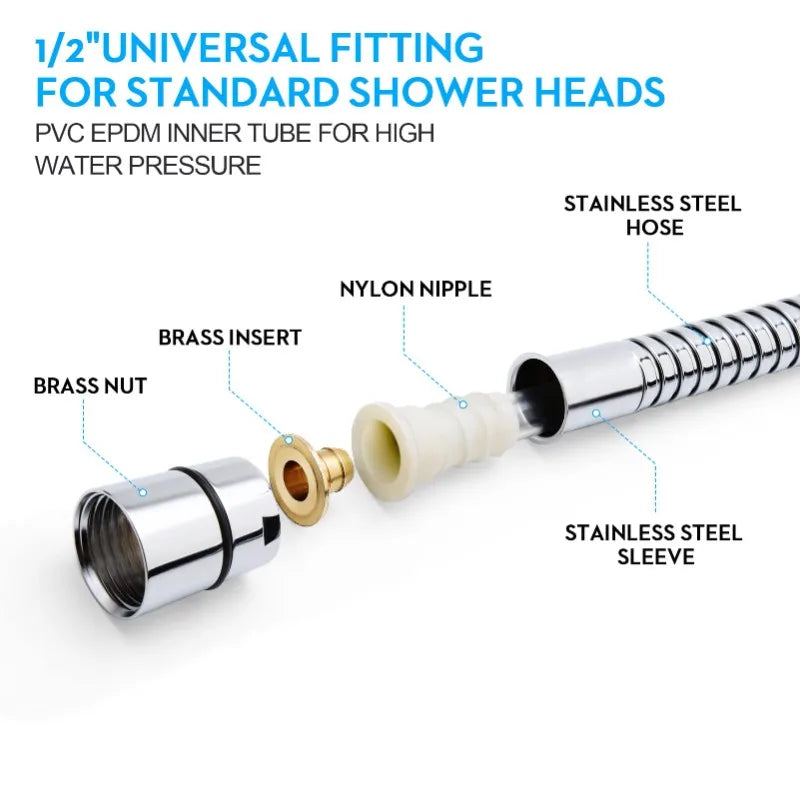 Stainless Steel Shower Hose Extension (1.5m)