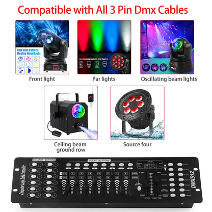 U`King 192-Channel DMX Stage Light Controller