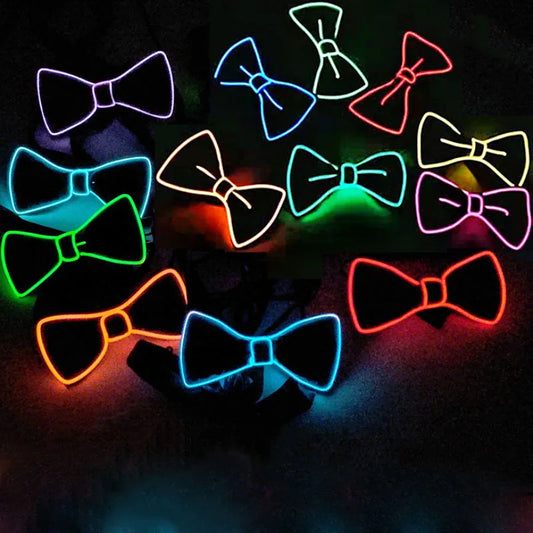 Men Glowing Bow Tie EL Neon LED Party Costume Accessory