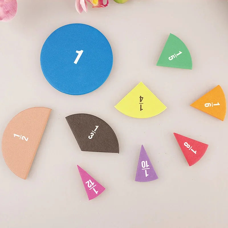 Fractions Math Teaching Tool EVA Round Shape Set