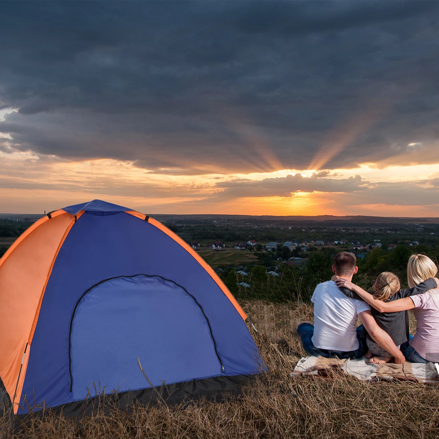 TOMSHOO 3-4 Persons Lightweight Backpacking Tent Rain Fly