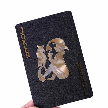 Black Gold Waterproof Playing Cards Poker Game Set