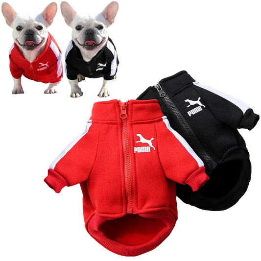 Baseball Dog Jacket Winter Small Medium Dogs Sweatshirt