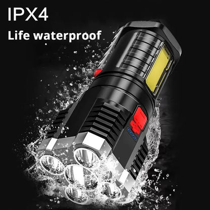 5LED High Power Flashlight Rechargeable Spotlight